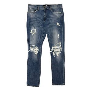 Jordan Craig Sean Men’s Distressed Denim Jeans Stretch Relaxed Fit 36/32